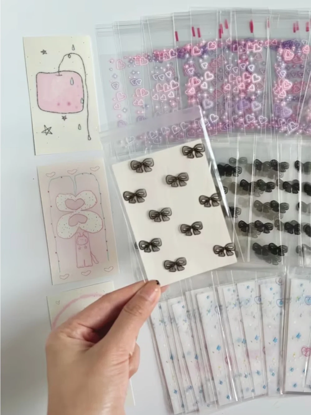 3.15X5.15  sealable heart clear bags (20)